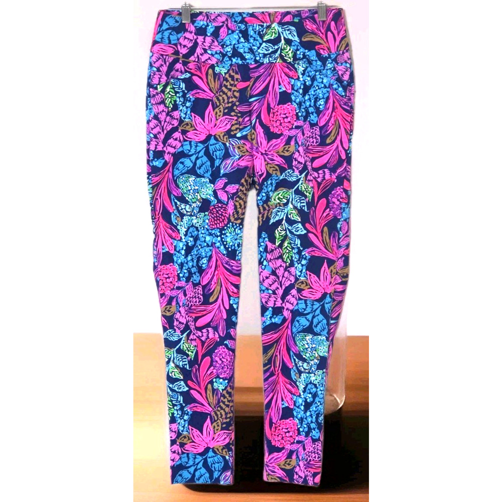 Lilly Pulitzer Corso Luxletic Pants Women's 4 Calypso Coast 28 UPF 50 Leggings